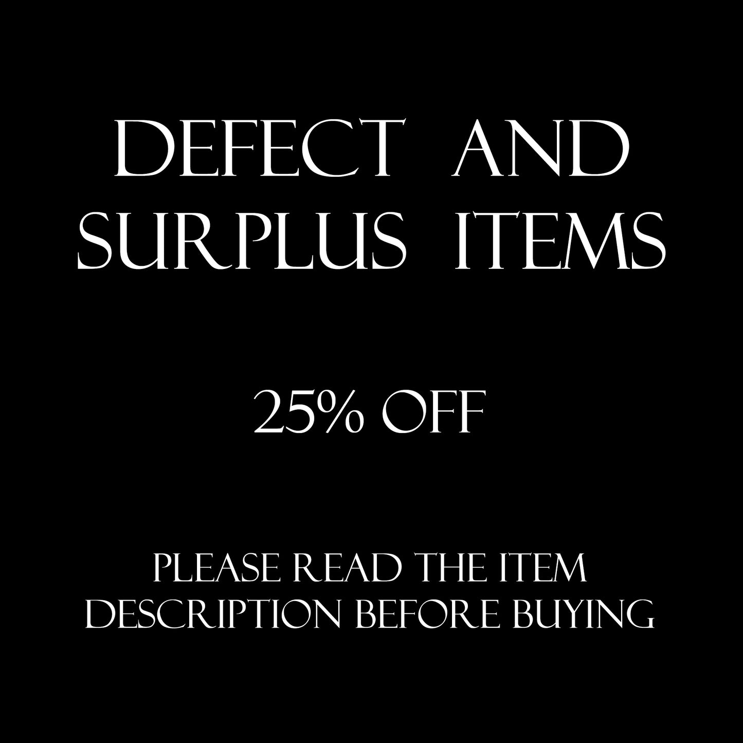 Defect and Surplus items