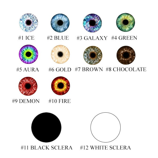 Selection of eye colours